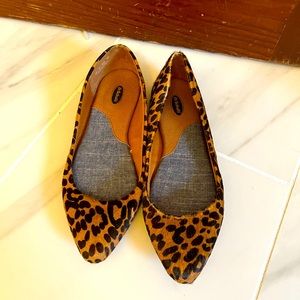 Women’s Cheetah Flats, Dr. Scholls, size 7
